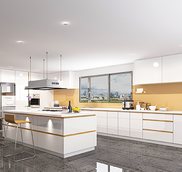 Design de armário de cozinha de alto brilho personalizado