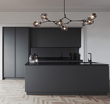 Design de armário de cozinha brilhante fosco personalizado