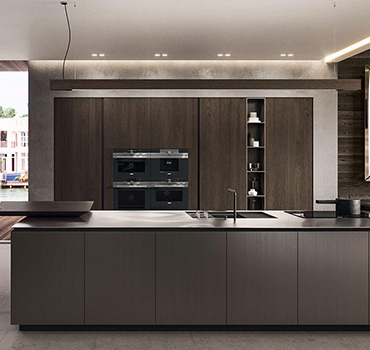 Design de armários de cozinha cinza pomba personalizado