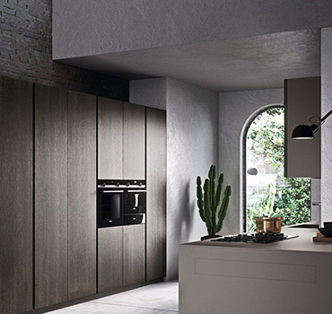 Design de armários de cozinha cinza pérola personalizado