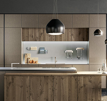 Design de armários de cozinha cinza quente personalizado